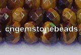 CRB1842 15.5 inches 6*10mm faceted rondelle yellow tiger eye beads