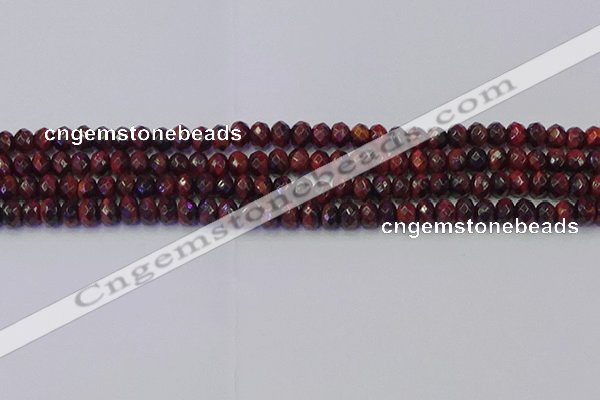 CRB1844 15.5 inches 4*6mm faceted rondelle red tiger eye beads