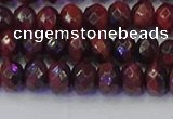 CRB1845 15.5 inches 5*8mm faceted rondelle red tiger eye beads