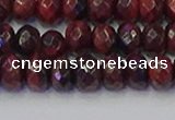 CRB1846 15.5 inches 6*10mm faceted rondelle red tiger eye beads