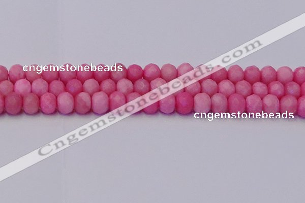 CRB1850 15.5 inches 6*10mm faceted rondelle pink opal beads