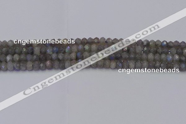 CRB1852 15.5 inches 4*6mm faceted rondelle labradorite beads