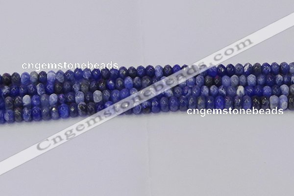 CRB1856 15.5 inches 4*6mm faceted rondelle sodalite beads