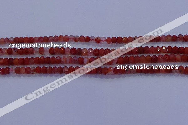 CRB1861 15.5 inches 2.5*4mm faceted rondelle south red agate beads