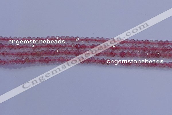 CRB1863 15.5 inches 2*3mm faceted rondelle strawberry quartz beads