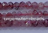 CRB1864 15.5 inches 2.5*4mm faceted rondelle strawberry quartz beads