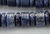 CRB187 15.5 inches 6*16mm – 10*16mm rondelle blue dumortierite beads