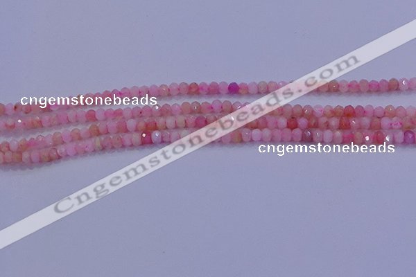 CRB1875 15.5 inches 2*3mm faceted rondelle pink opal beads