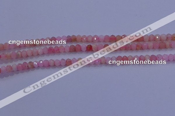 CRB1876 15.5 inches 2.5*4mm faceted rondelle pink opal beads