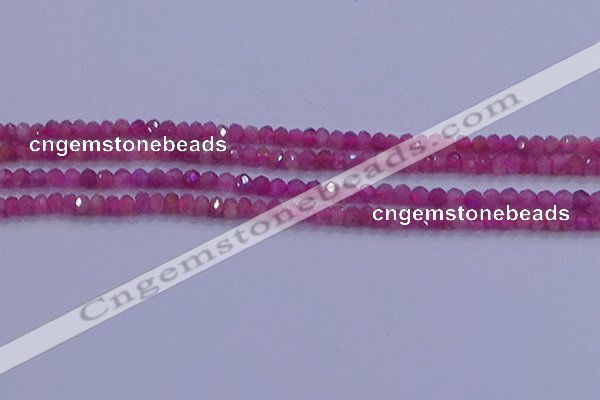 CRB1879 15.5 inches 2.5*4mm faceted rondelle red tourmaline beads