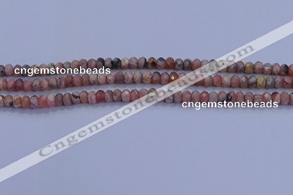 CRB1882 15.5 inches 2.5*4mm faceted rondelle rhodochrosite beads