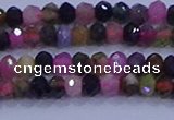 CRB1888 15.5 inches 2.5*4mm faceted rondelle tourmaline beads