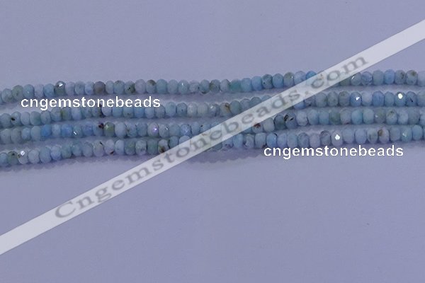 CRB1893 15.5 inches 2*3mm faceted rondelle larimar beads