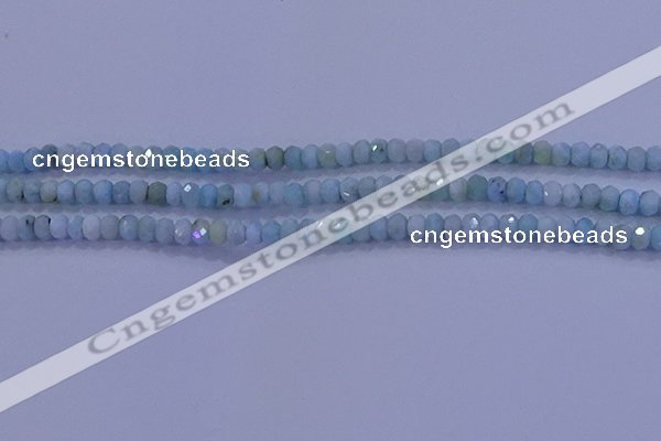 CRB1894 15.5 inches 2.5*4mm faceted rondelle larimar beads