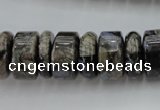 CRB190 15.5 inches 6*16mm – 10*16mm rondelle grey opal gemstone beads