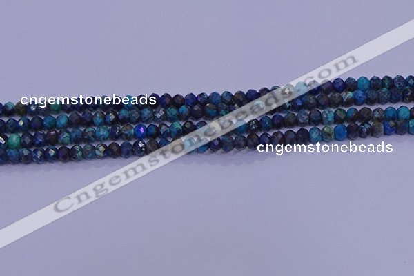 CRB1907 15.5 inches 2.5*4mm faceted rondelle chrysocolla & turquoise beads