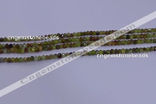 CRB1918 15.5 inches 2*3mm faceted rondelle green garnet beads