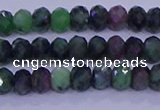 CRB1925 15.5 inches 2.5*4mm faceted rondelle ruby zoisite beads