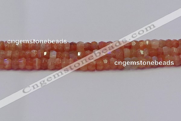 CRB1930 15.5 inches 4*6mm faceted rondelle sunstone beads