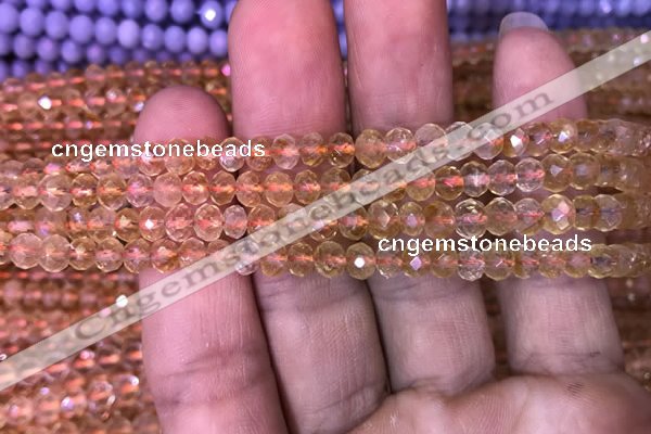 CRB1948 15.5 inches 3.5*5mm faceted rondelle citrine gemstone beads