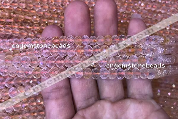 CRB1949 15.5 inches 4*6mm faceted rondelle citrine gemstone beads