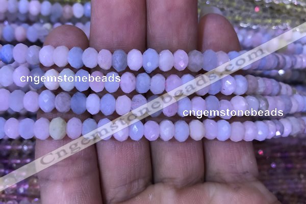 CRB1968 15.5 inches 4*6mm faceted rondelle morganite beads