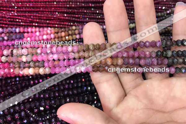 CRB1970 15.5 inches 3.5*5mm faceted rondelle tourmaline beads