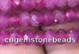 CRB1973 15.5 inches 3*5mm faceted rondelle pink tourmaline beads