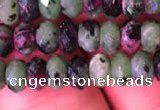 CRB1976 15.5 inches 4*6mm faceted rondelle ruby zoisite beads