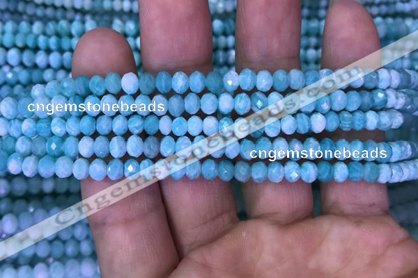 CRB1986 15.5 inches 3*5mm faceted rondelle amazonite gemstone beads