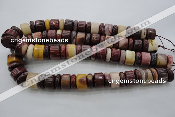 CRB199 15.5 inches 6*18mm - 13*18mm rondelle mookaite gemstone beads