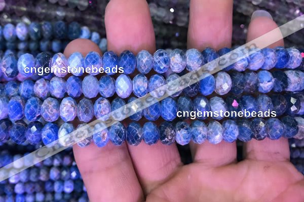 CRB1990 15.5 inches 6*8mm faceted rondelle apatite beads wholesale