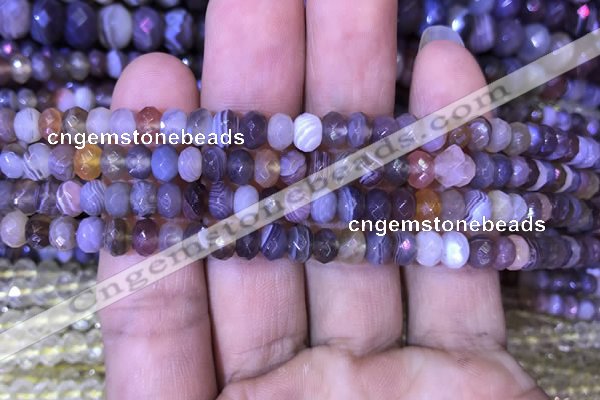 CRB1994 15.5 inches 4*6mm faceted rondelle Botswana agate beads