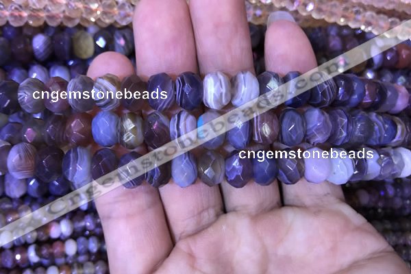 CRB1996 15.5 inches 7*10mm faceted rondelle Botswana agate beads