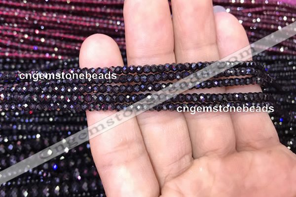 CRB1997 15.5 inches 2*3mm faceted rondelle black spinel beads