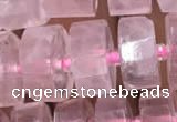 CRB2006 15.5 inches 9mm - 10mm faceted tyre rose quartz beads