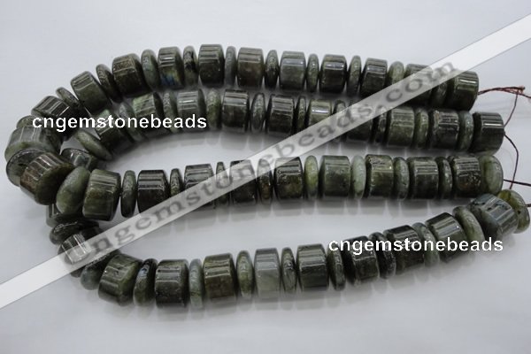 CRB203 15.5 inches 6*18mm - 13*18mm rondelle labradorite beads