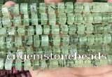 CRB2041 15.5 inches 9mm - 10mm faceted tyre prehnite beads