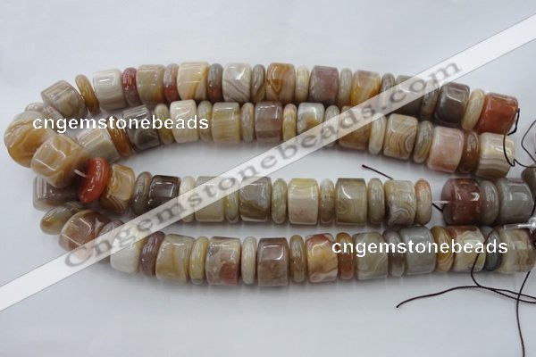 CRB205 15.5 inches 6*18mm - 13*18mm rondelle yellow agate beads