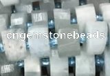 CRB2055 15.5 inches 7mm - 8mm faceted tyre aquamarine beads