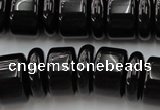 CRB206 15.5 inches 6*18mm - 13*18mm rondelle black agate beads