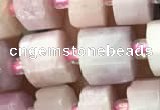 CRB2067 15.5 inches 11mm - 12mm faceted tyre kunzite gemstone beads