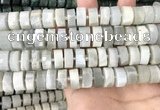 CRB2083 15.5 inches 12mm - 13mm faceted tyre grey moonstone beads