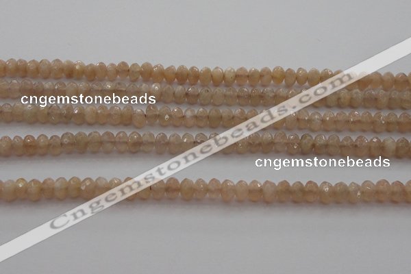 CRB210 15.5 inches 3*4mm faceted rondelle moonstone beads