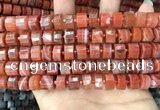 CRB2106 15.5 inches 9mm - 10mm faceted tyre red agate beads