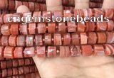 CRB2107 15.5 inches 11mm - 12mm faceted tyre red agate beads