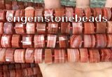 CRB2109 15.5 inches 13mm - 14mm faceted tyre south red agate beads
