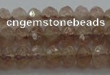 CRB211 15.5 inches 3*4mm faceted rondelle strawberry quartz beads