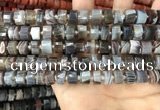 CRB2111 15.5 inches 9mm - 10mm faceted tyre Botswana agate beads