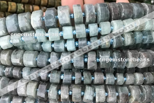 CRB2125 15.5 inches 7mm - 8mm faceted tyre kyanite beads